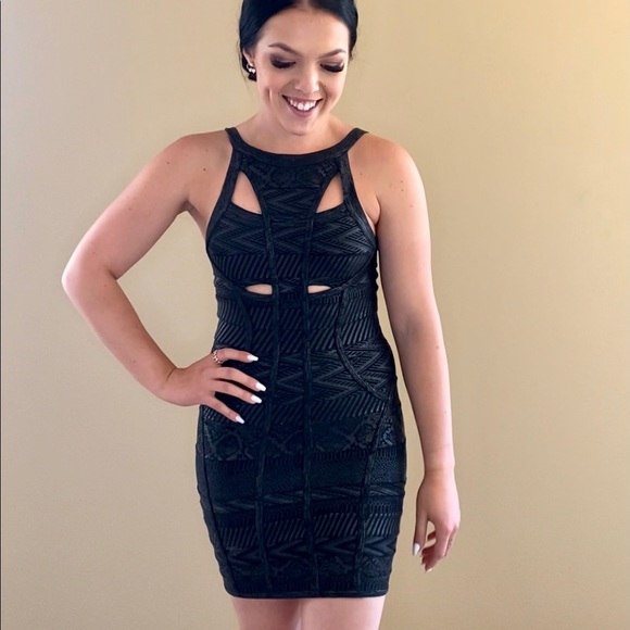 XS leather, cut out dress - Picture 2 of 4